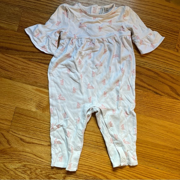 Janie and Jack white with pink bunnies romper size 12-18 months - Picture 2 of 4